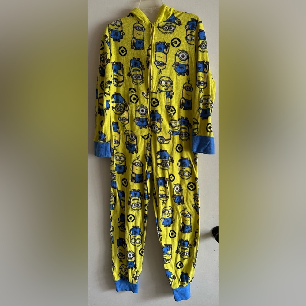 MINION DESPICABLE ME HOODED NON FOOTED PAJAMAS COSTUME 1 PC Size S(4-6)